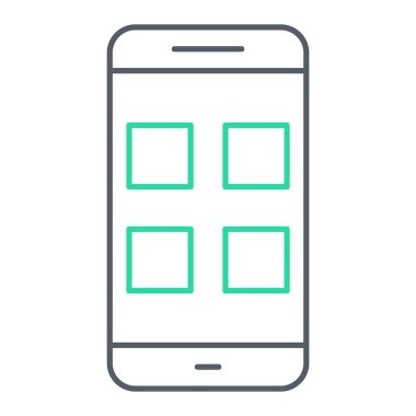 Akıllı telefon simgesi vektörü beyaz arkaplanda izole edildi 