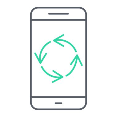 ok ve vektör illüstrasyonlu akıllı telefon