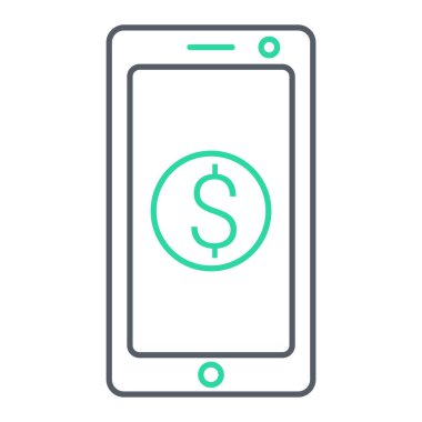 mobil bankacılık simgesi, vektör illüstrasyonu