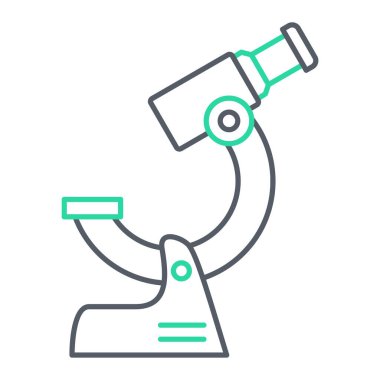 Mikroskop vektör simgesi. Çizgi düz çizim. 10 saniye.