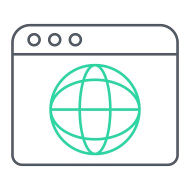 tarayıcı pencere simgesi. İnternet düğmesi. vektör illüstrasyonu