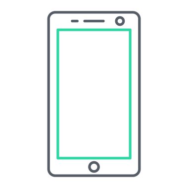 Akıllı telefon aygıtı simgesi. Web tasarımı için cep telefonu vektör simgelerinin düz çizimi