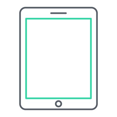 Boş ekranlı tablet. vektör illüstrasyonu