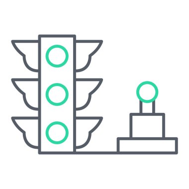 trafik ışığı düz simge, vektör, illüstrasyon