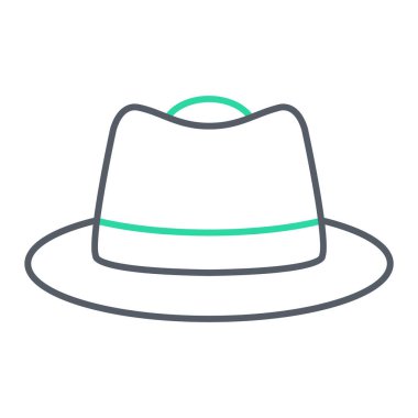 Şapka ikonu. Web için kovboy aksesuar vektör simgelerinin basit çizimi