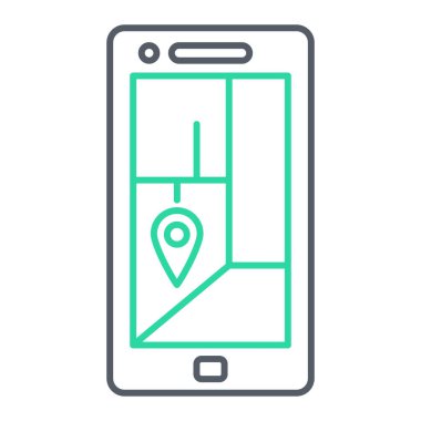 gps navigasyon vektör çizgisi simgesi