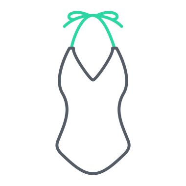 Kıyafet ikonu. Mayolu vektör sembolünün taslağı. düzenlenebilir vuruş