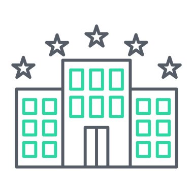 Otelde. Web simgesi basit illüstrasyon