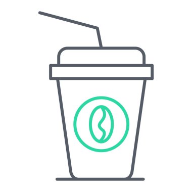 Kahve fincanı ikonu. Web için sıcak içecek vektör simgelerinin özet çizimi