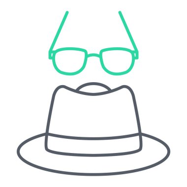 Şapka ve güneş gözlüğü ikonu. vektör illüstrasyonu