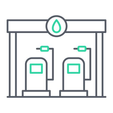 Yağ pompası ikonu. Web için gaz benzini vektör çizgisi simgelerinin ana hatları