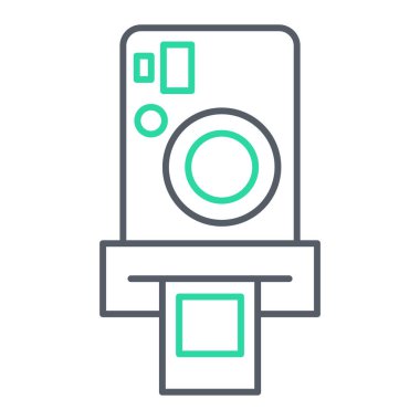 Kamera simgesi vektörü. İnce çizgi işareti. izole edilmiş sınır sembolü çizimi