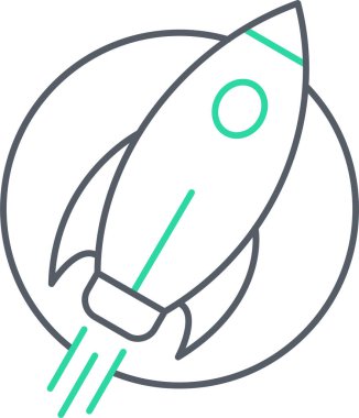 Roket. Web simgesi basit illüstrasyon