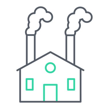 Fabrika binası ikon vektör çizimi tasarımı