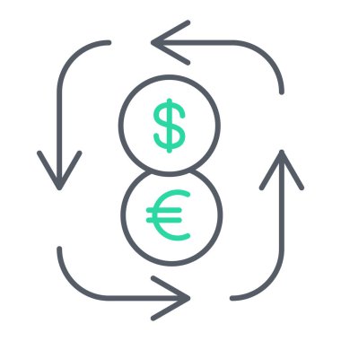 Dolar vektör ince çizgi simgesi