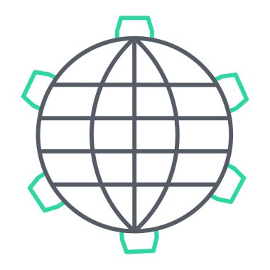 Yeryüzü ikon vektörü. Web ve mobil için özet çizim sembolü.