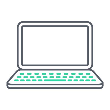 dizüstü bilgisayar teknolojisi simge vektör illüstrasyon tasarımını izole etti