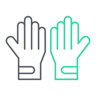 Eldiven ikonu. Beyaz arkaplanda izole edilmiş web tasarımı için plastik eldiven vektör sembolü