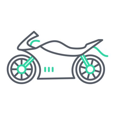 Motosiklet ikonu. Web için bisiklet vektör simgelerinin özet çizimi