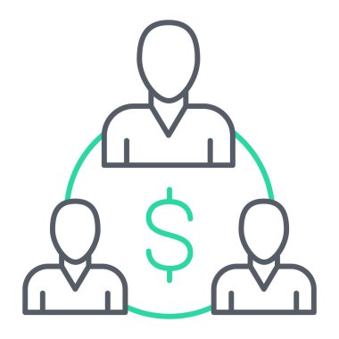 Dolar simgesi olan iş adamları. kişi avatar sembol tasarımı.