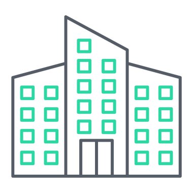 Bina. Web simgesi basit illüstrasyon