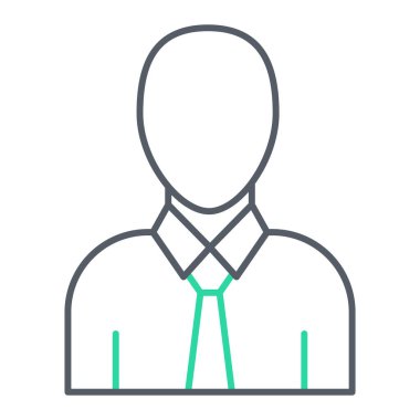 İş adamı ikonu. Web için insan vektör çizgisi simgelerinin basit çizimi