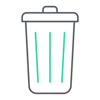 Çöp kutusu simgesi. Web tasarımı için geri dönüşüm kutusu vektör simgelerinin basit çizimi