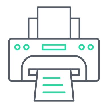 Yazıcı simgesi. Web için kağıt vektör simgelerinin özet çizimi