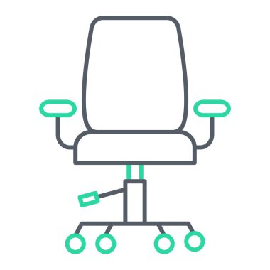 Ofis koltuğu ikonu. Web için koltuk vektör simgelerinin özet çizimi