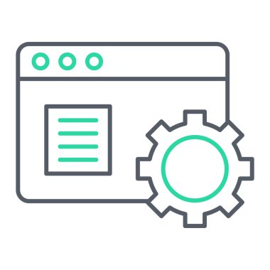 tarayıcı vektörü ince çizgi simgesi