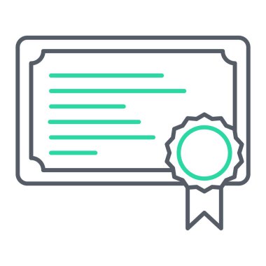 Diploma ikonu sertifikası. Web için derece vektör simgelerinin özet çizimi