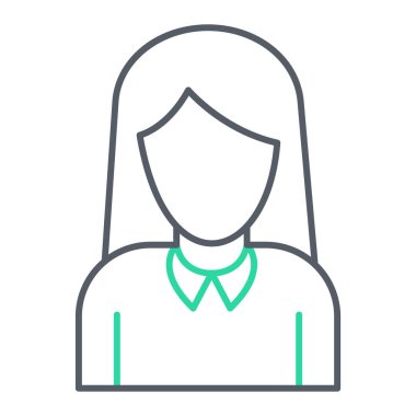 Kadın avatar ikonu. Kadın vektör illüstrasyonunu özetle. izole kontur sembolü