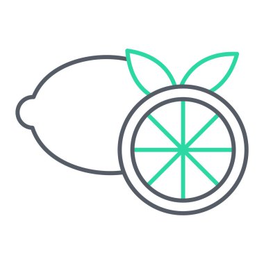 Limon meyve simgesinin vektör rengi çizimi