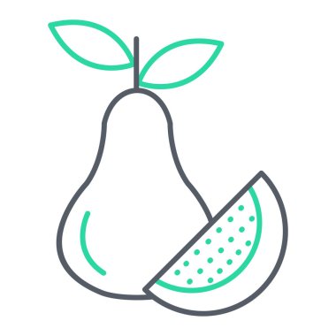 Lezzetli armut yemek ikonu vektör çizimi tasarımı