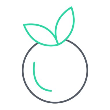 Düz biçimde taze elma ikonu. beyaz arkaplanda meyve vektörü illüstrasyonu