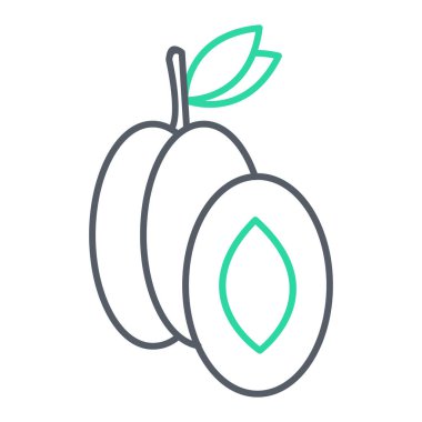 meyve çizgisi vektör simgesi. Çizgi çizimi grafik ve web için izole edildi.