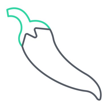 Kırmızı biber ikonu. Kırmızı biber vektör çizelgesinin ana hatları. izole edilmiş sınır biçimi.