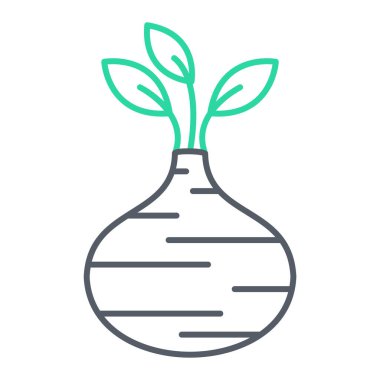 bitki simgesi vektörü beyaz arkaplanda izole edildi, ampul şeffaf işaret, çizgi ve doğrusal semboller