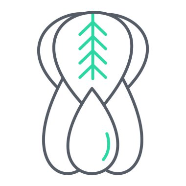 Beyaz arka planda yaprakları izole edilmiş su damlası simgesi. vektör illüstrasyonu