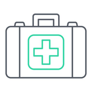 İlk yardım kiti simgesi vektör illüstrasyon grafik tasarımı