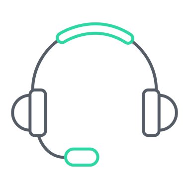 Kulaklık simgesi vektörü web ve mobil uygulama tasarımınız için beyaz arkaplanda izole edildi, kulaklık logosu kavramı