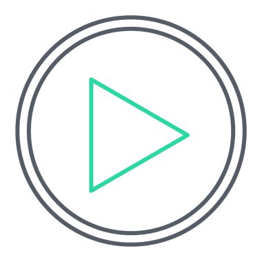 Web, mobil ve bilgi grafikleri için çalma düğmesi simgesi. El çizimi vektör izole vuruş.