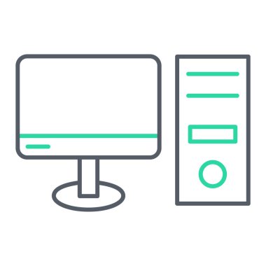 bilgisayar monitörü ikon vektör illüstrasyonu