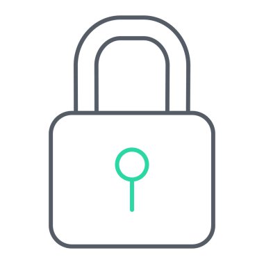 Asma kilit simgesi. Güvenlik sembolü. vektör illüstrasyonu