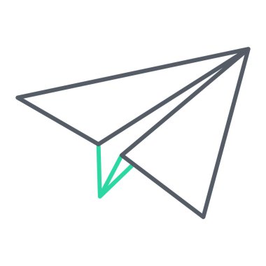 kağıt düzlem simgesi, vektör illüstrasyonu