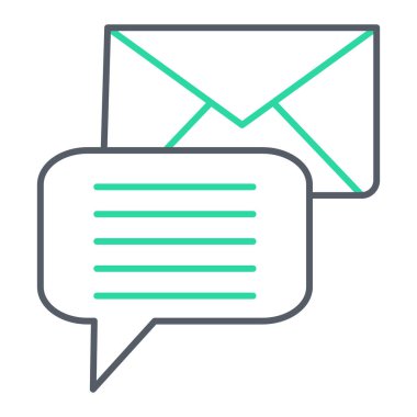 mesaj vektörü ince çizgi simgesi