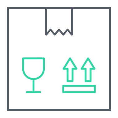 çizgi dağıtım kutusu simgesi beyaz arkaplanda izole edildi. vektör illüstrasyonu