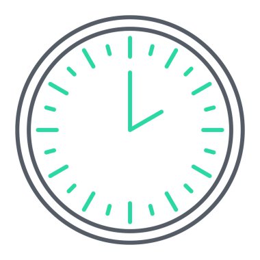 Beyaz arkaplanda izole edilmiş düz stil saat simgesi. zaman sembolü çizimi.