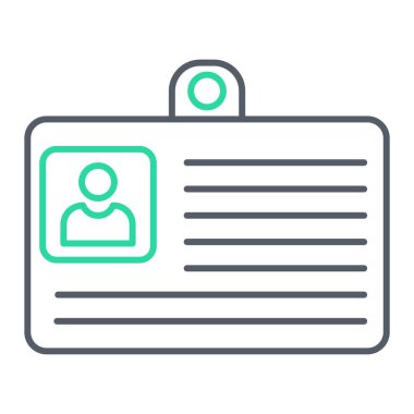 Kimlik kartı simgesi, vektör illüstrasyonu