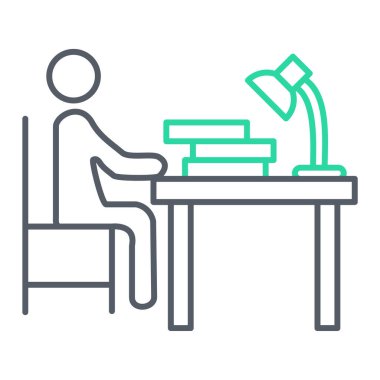 Masada oturan bir adam ve öğrencinin vektör çizimi